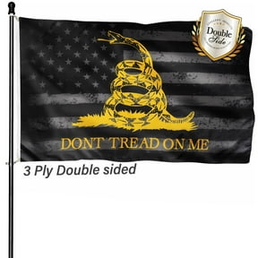 DANF Dont Tread On Me Flag 3x5ft 3ply Heavy Duty Gadsden Black American Banner Liberalism Decor