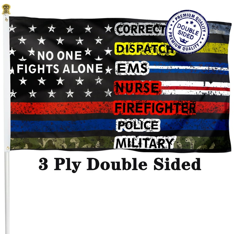 No One Fights Alone Usa Flag Thin Line Military Police Nurse No One Fights Alone Usa Flag Thin Line Military Police Nurse