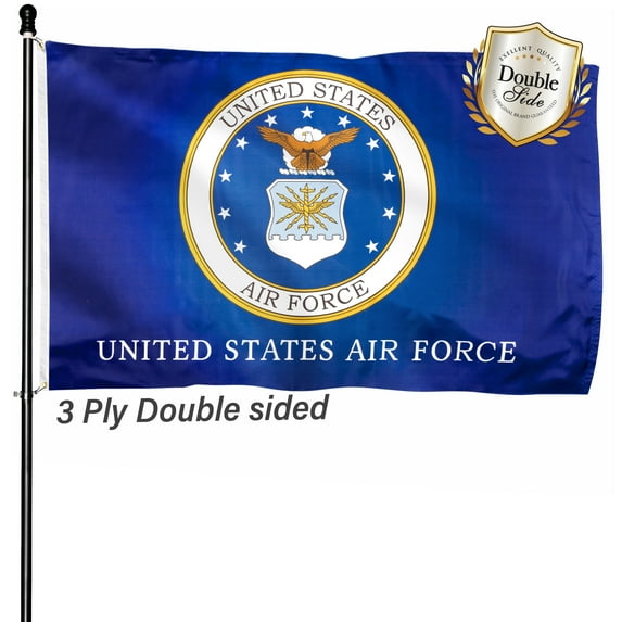 DANF Military Flag for US Air Force USAF Double Sided 3 Ply 3x5 Outdoor Banner, Heavy Duty Double Stitched Vivid Color Decoration with Brass Grommets