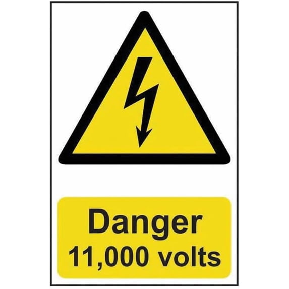 DANGER 11000 VOLTS Site Safety Metal Sign 8x12 Inch Notice Danger Warning Caution for Outdoor & Indoor