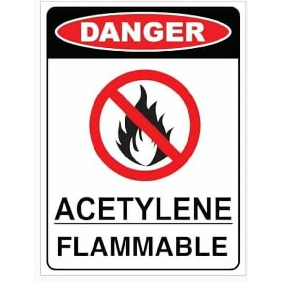 DANGER ACETYLENE FLAMMABLE SIGN Workplace Signs Metal Tin Sign 8 x 12 inch