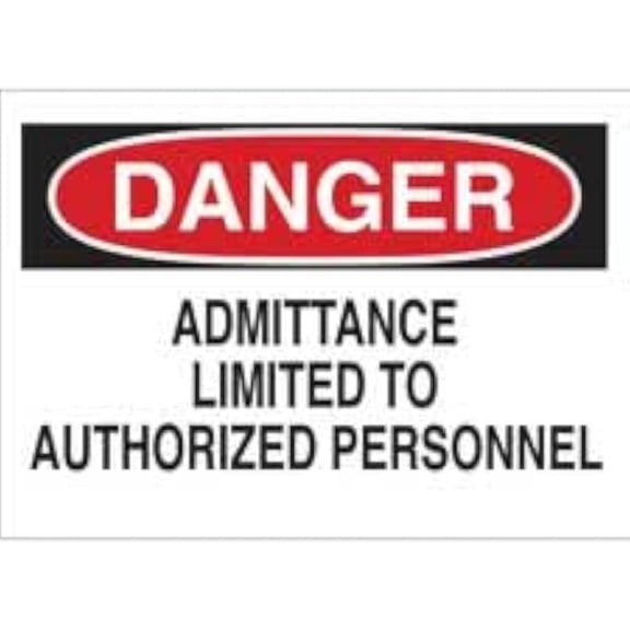 DANGER - Admittance Limited To Authorized Personnel Sign, No.6853 Safety Sign, 12 X 16 Inch Metal Tin Sign