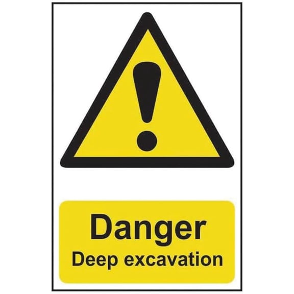 DANGER DEEP EXCAVATIONS Site Safety Metal Sign 8x12 Inch Notice Danger Warning Caution for Outdoor & Indoor