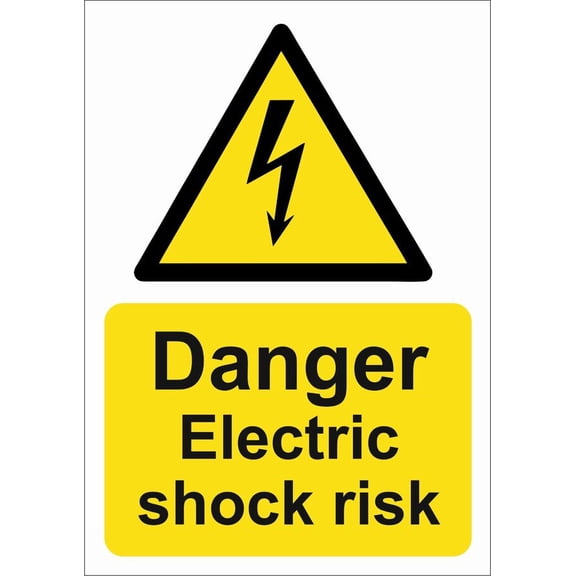 DANGER ELECTRIC SHOCK RISK Metal SignFOAMEX SIGN SITE SAFETY SIGN Size: 16 x 12 Inch