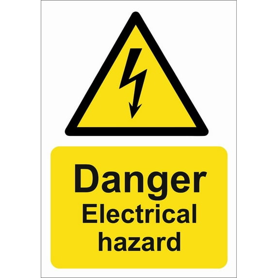 DANGER ELECTRICAL HAZARD Metal SignFOAMEX SIGN SITE SAFETY/ELECTRIC Size: 16 x 12 Inch