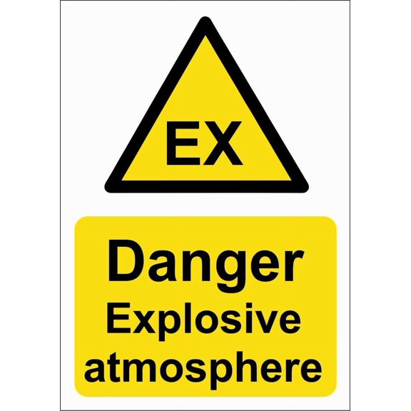 DANGER EXPLOSIVE ATMOSPHERE Metal Sign OR FOAMEX SIGN SITE/SAFETY SIGNAGE Size: 8 x 12 Inch