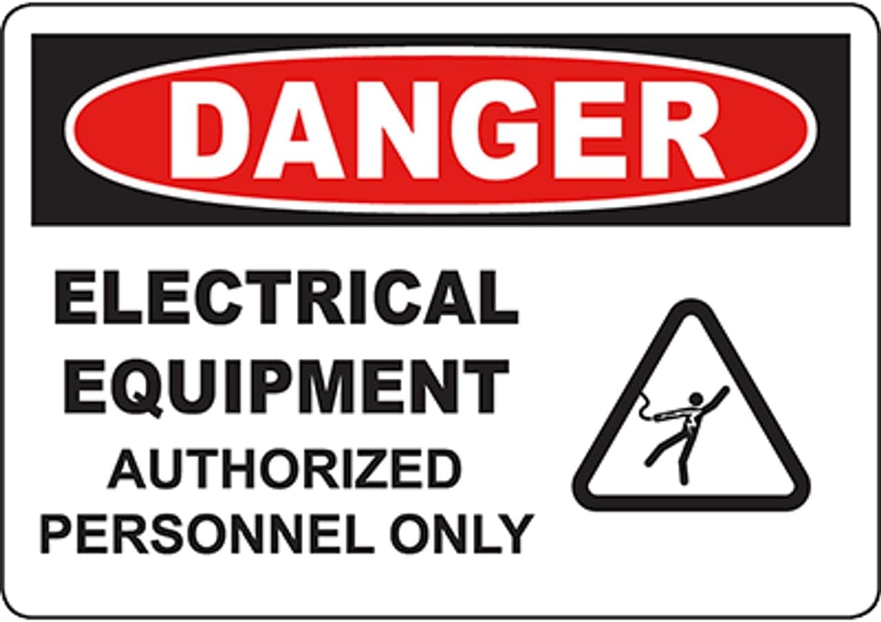 DANGER Electrical Equipment Sign w/Symbol Safety Signs Danger Signs