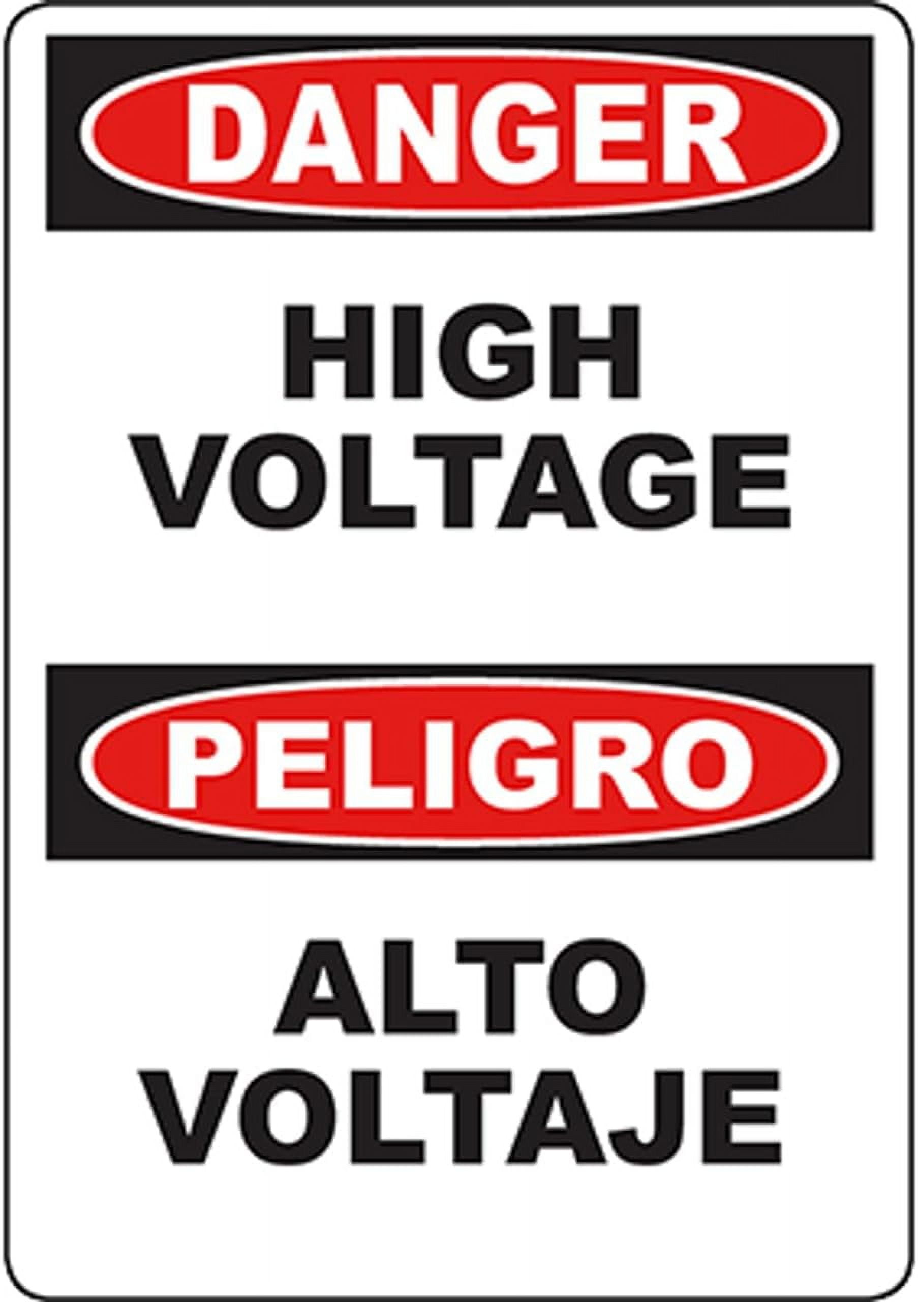 DANGER High Voltage Bilingual Sign Safety Signs Danger Signs 8x12 Inch