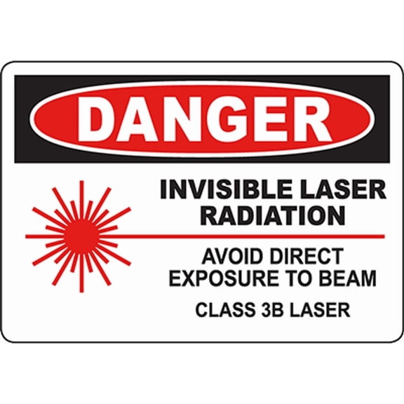DANGER Invisible Laser Radiation Class 3B Laser Sign HazCom Metal Sign 8x12 Inch Notice Danger Warning Caution for Outdoor & Indoor