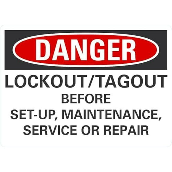 DANGER Lock Out/Tag Out Before Set Up, Maintenance, Service Or Repair Sign III - 8"x12" Metal Sign - Tin Warning Plaque for Indoor & Outdoor Use