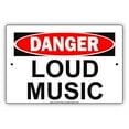 thumbnail image 1 of DANGER Loud Music Ridiculous Humor Jokes Funny Warning Notice Aluminum Metal Sign 18"x24" Plate, 1 of 1