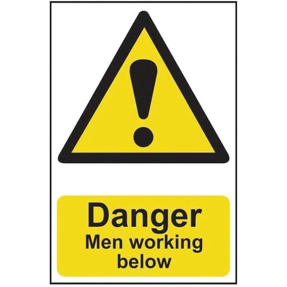 DANGER MEN WORKING BELOW Site Safety Metal Sign 8x12 Inch Notice Danger Warning Caution for Outdoor & Indoor