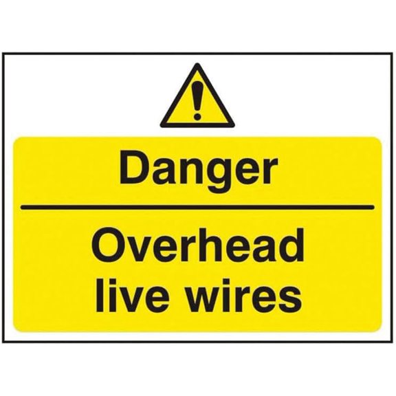 DANGER OVERHEAD LIVE WIRES Site Safety Metal Sign 8x12 Inch Notice Danger Warning Caution for Outdoor & Indoor