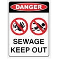 thumbnail image 1 of DANGER SEWAGE KEEP OUT Sign Metal Tin Sign 8 x 12 inch for Industrial & Commercial Series, 1 of 4
