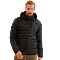 DANGER Slim Men's Jacket Winter Warm Windbreaker, Rain Water Repellent Material, Windproof Warm Summer Winter Coat, M to 3XL | black - XXL