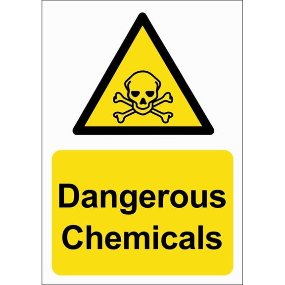 DANGEROUS CHEMICALS Metal Aluminum Sign OR FOAMEX SIGN SITE/SAFETY SIGNAGE Size: 16 x 12 Inch