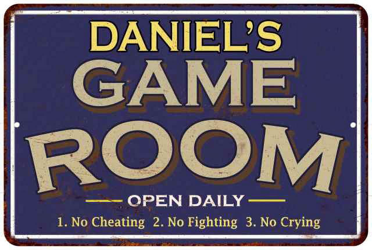 DANIEL'S Blue Game Room Sign Metal 8 x 12 Matte Finish Metal ...