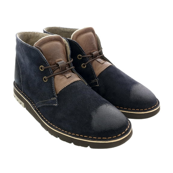 DANIELA FARGION Blue Leather Suede Ankle Boots-12 for Mens
