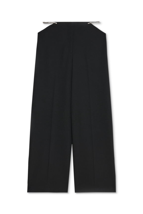 Womens Black Cut Out Rhinestone Party Wide Leg Pants 00