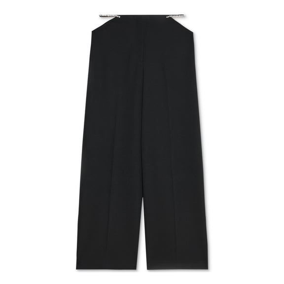 DANIELLE BERNSTEIN Womens Black Cut Out Rhinestone Party Wide Leg Pants 6