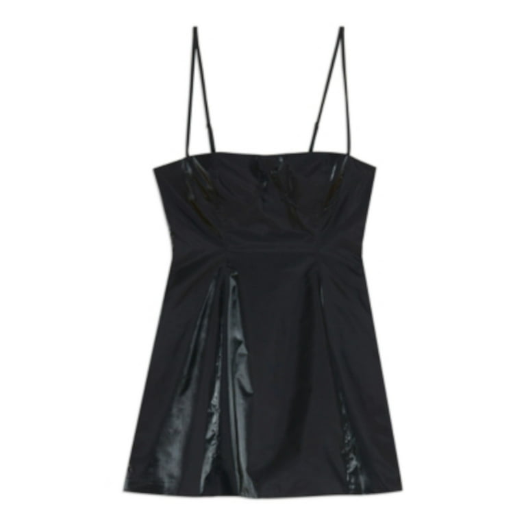 Black floral spaghetti string dress best sale