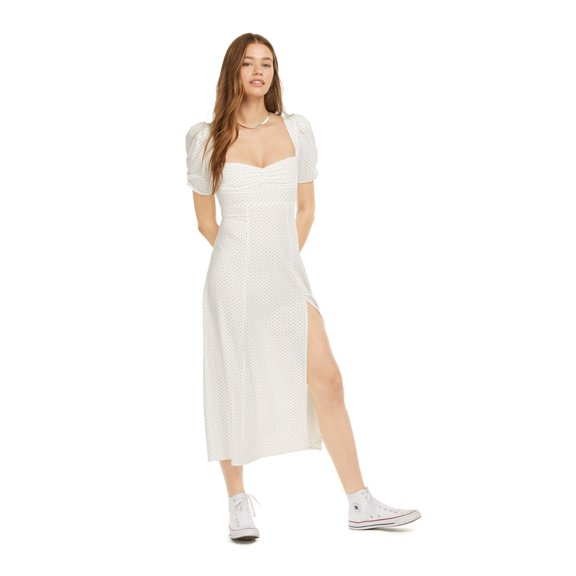DANIELLE BERNSTEIN Womens White Short Sleeve Tea-Length Shift Dress 14
