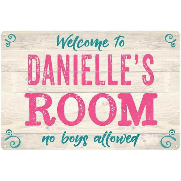 DANIELLE'S Room Kids Bedroom Sign 8x12 Metal Sign 208120089351