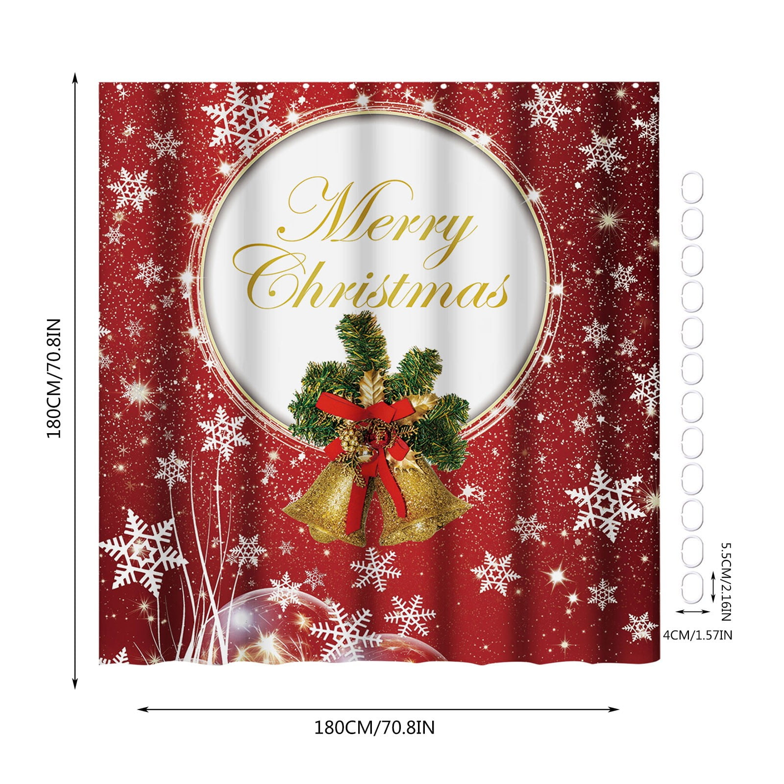 DANMENG Clearance Christmas Decoration Shower Curtain Christmas Series