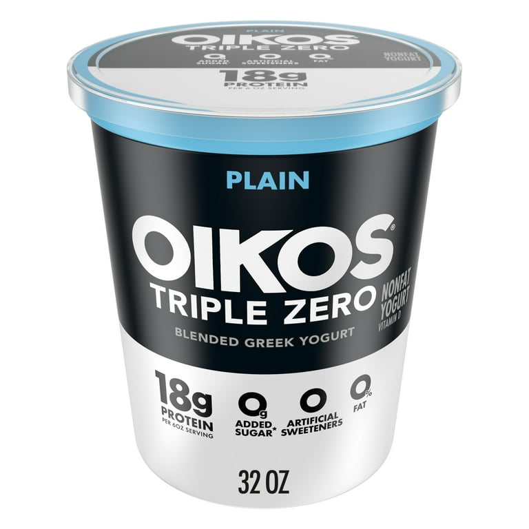 Ｏigurt Oikos Triple Zero 18g Protein, 0g Added Sugar, Plain Greek Nonfat