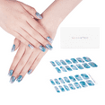 thumbnail image 1 of DANNI & TONI Semi Cured Gel Nail Strips Blue (Marble Canyon) Tie-dye Gel Nail Stickers Silver Glitter Nail Wraps 28 Stickers, 1 of 8