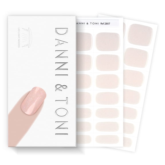 DANNI & TONI Semi Cured Gel Nail Strips Mermaid Glitters (Fairy Dust) Aurora Gel Nail Stickers 28 Stickers Gift for Woman