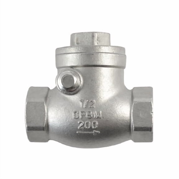 DANSPEED 1/2" inch Stainless Steel SS316 Swing Check Valve,NPT Female Thread,WOG 200 PSI PN16 CF8M