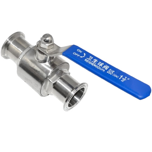 DANSPEED 1.5" Tri-Clamp Sanitary Ball Valve 2PC Stainless Steel 304,PTFE Lined. 1-1/2 inch 38 mm Tube OD