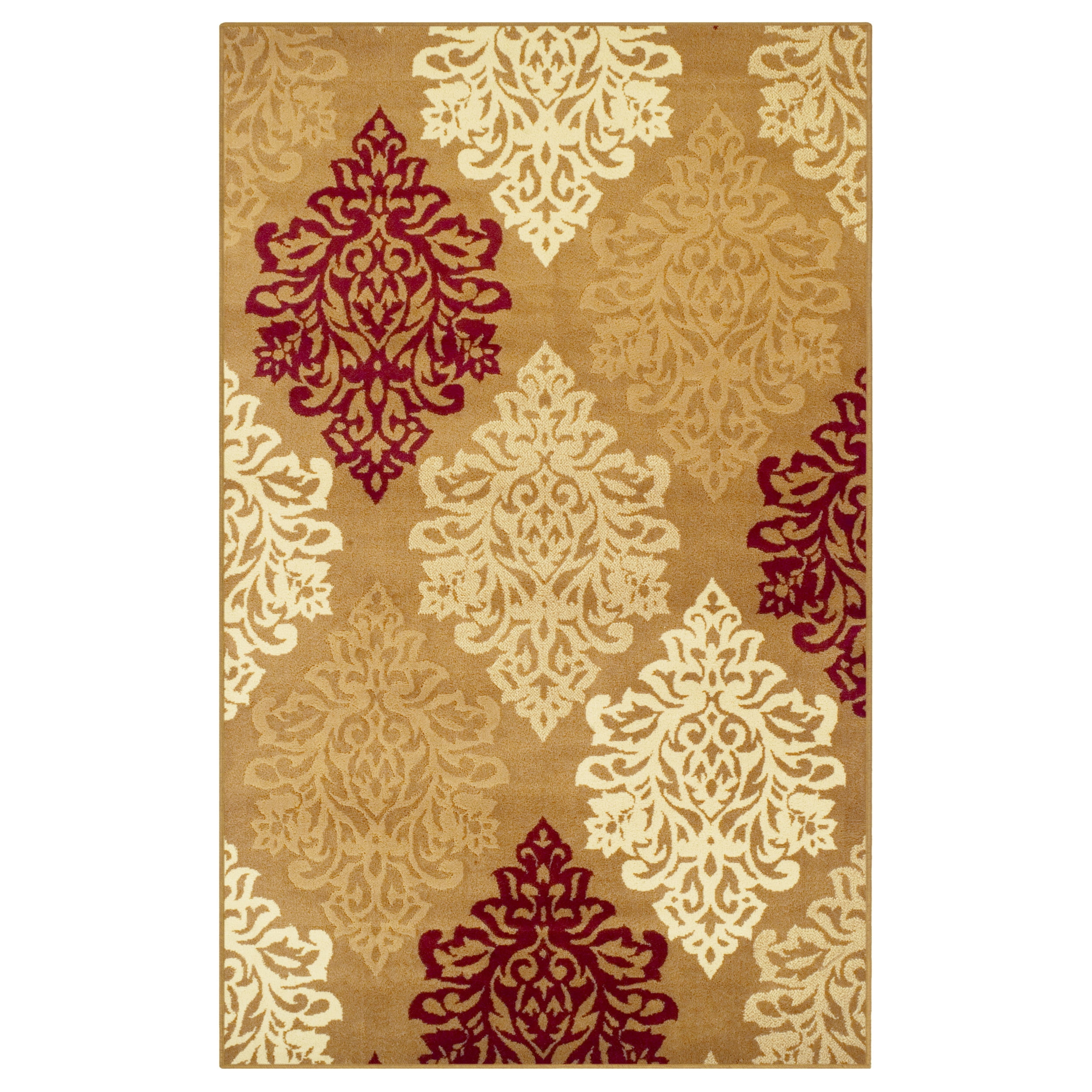 Woodfern Brown Synthetic 4'x6' Easy-Care Indoor Area Rug