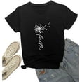 thumbnail image 1 of DANVOUY Faith T-Shirt for Women Funny Dandelion Print Short Sleeve Casual V-Neck Tee Tops, 1 of 3