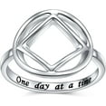 thumbnail image 2 of Sobriety Ring Sterling Silver - AA Alcoholics Anonymous Recovery Circle Symbol Ring For Women 2 of 11