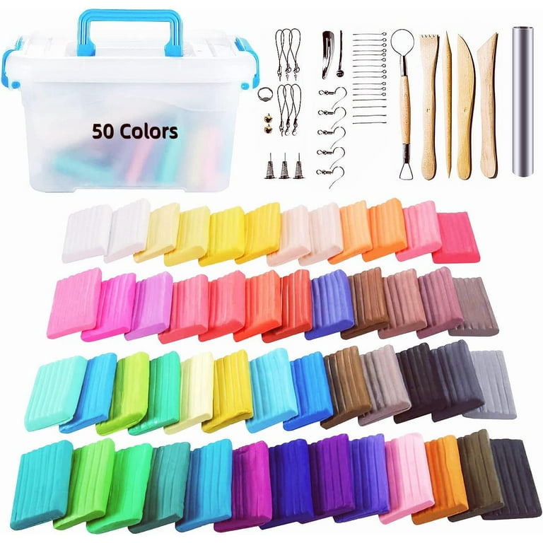 DAOFARY Polymer Clay 50 Color, Modeling Clay Kit DIY Oven Bake Clay with  Sculpting Tools, Accessories and Portable Storage Box, for  Kids/Adults/Beginners 