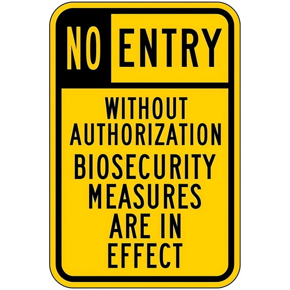 DAOLEG No Entry Biosecurity Measures in Effect Warning Sign - 8"x12" Funny Novelty Farmhouse Caution Sign, Biosecurity Decor for Home Farm Safety Alert Wall