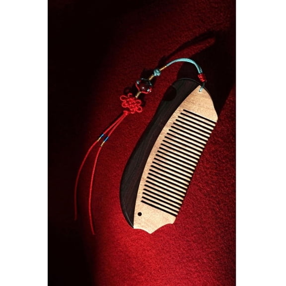 DAOZEN Luxury Hair Comb, "Year of Abundance" Fine Tooth Spa Scalp Massager, Anti-Static, Ergonomic Travel, Purple