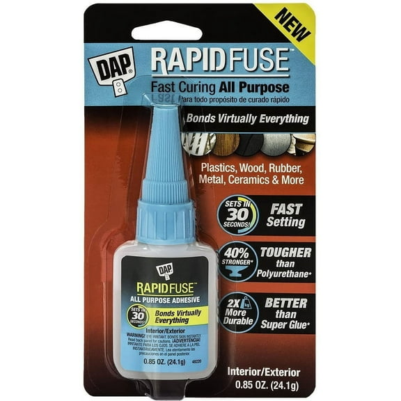 DAP 00155 0.85 Ounce RapidFuse All Purpose Adhesive, Clear 6 Pack