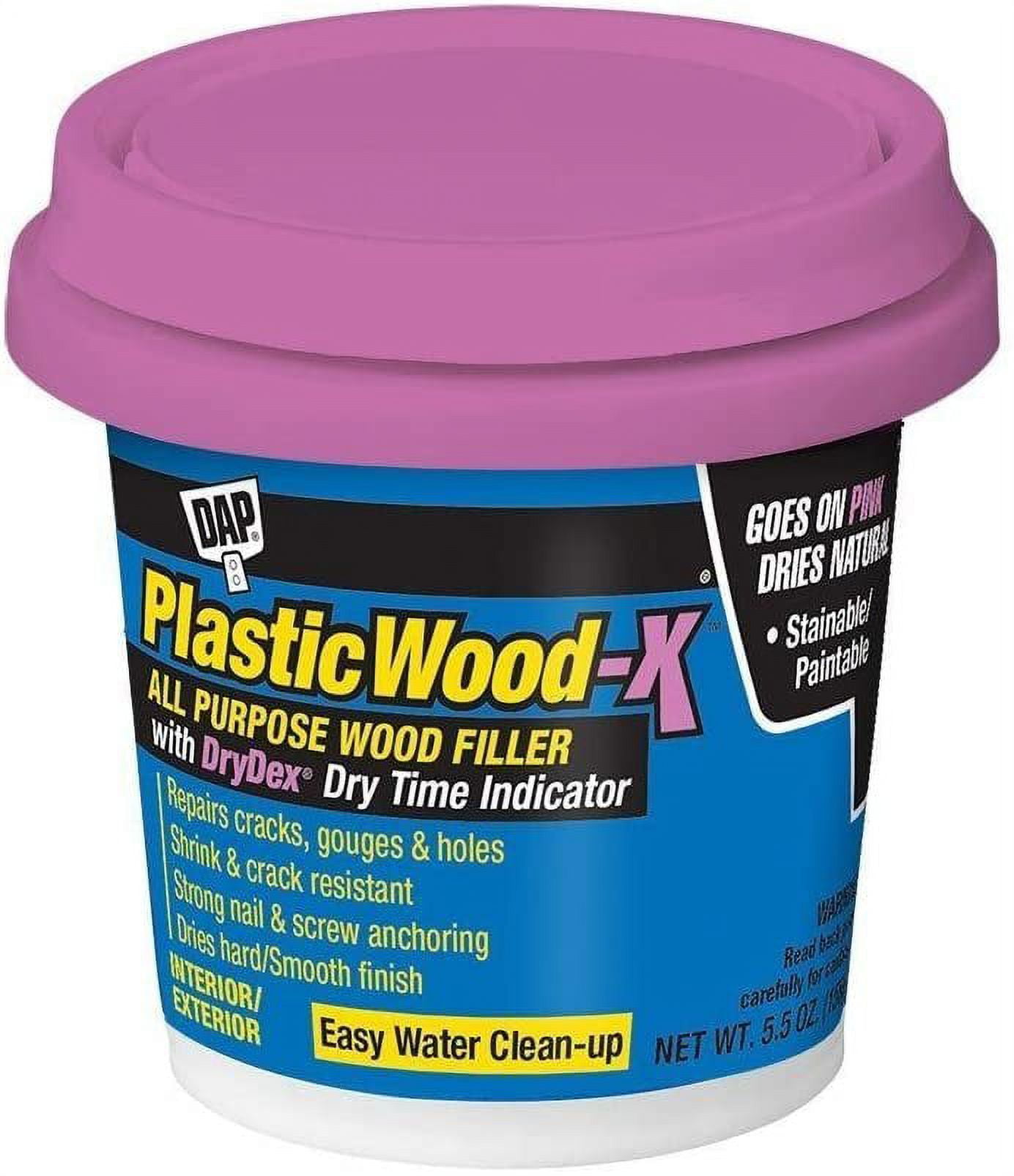 DAP 00540 5.5 Oz Natural Plastic WoodX Stainable Wood Filler with DryDex Dry Time Indicator
