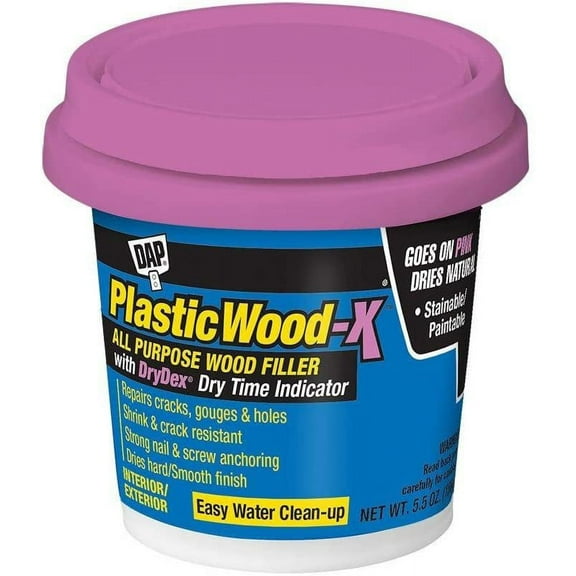 DAP Wood Filler Wood-X with DryDex - Stainable, Dry Time Indicator - 5.5 oz, Off-White