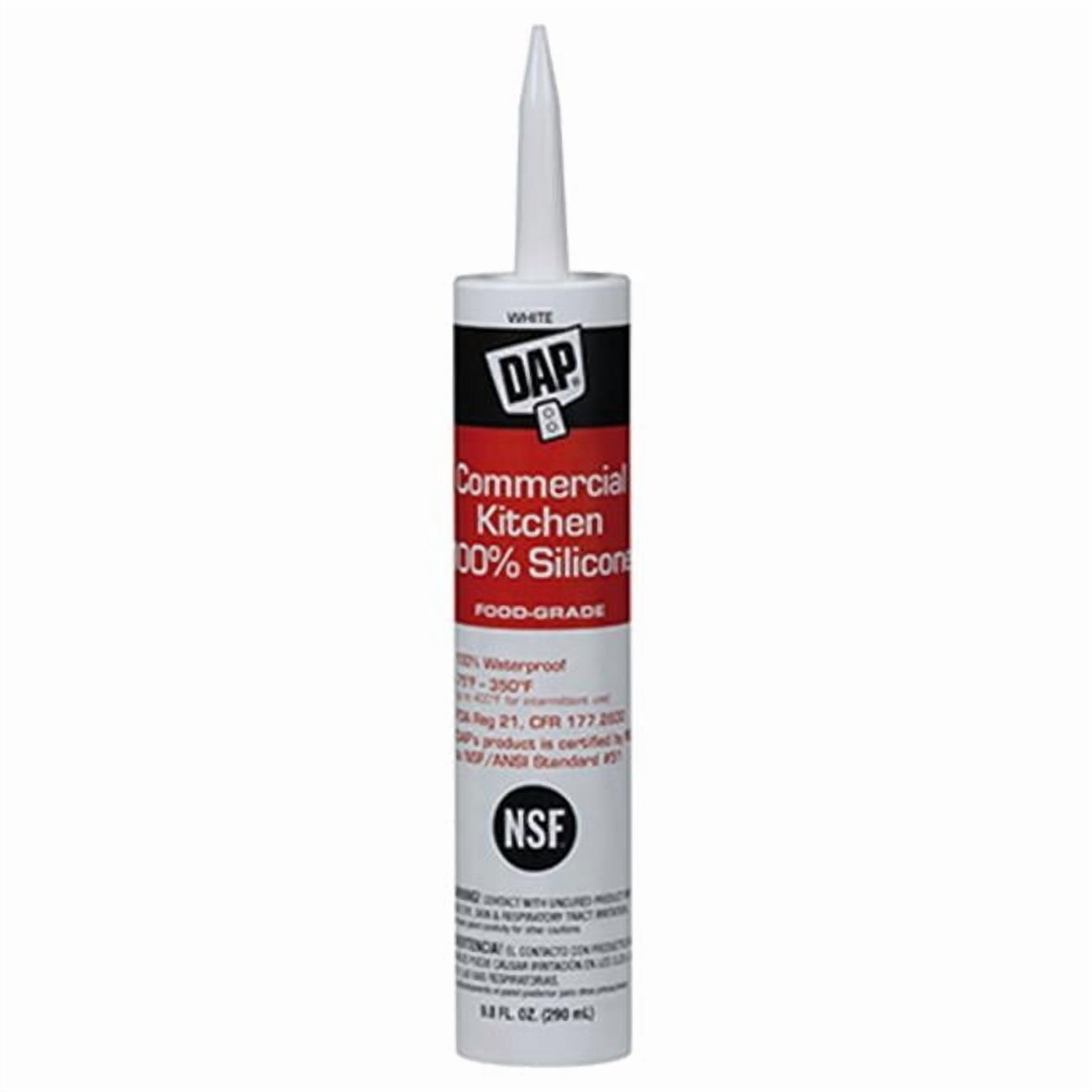 DAP Commercial Silicone Caulk - Waterproof, White - 9.8 oz  Residential Use, Standard Application