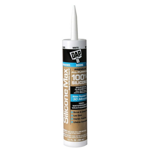 DAP Silicone Max Premium All Purpose Window and Door Sealant - White, 10.1 oz