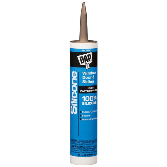 DAP 100% Silicone Rubber Window, Door, and Siding Sealant, Bronze 9.8 Oz 7079808647