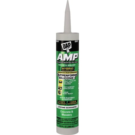 DAP 1025573 9 oz AMP Gray Polymer Advanced Hybrid Self-Leveling Sealant, Pack of 12