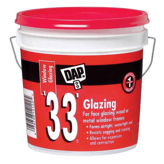 Dap 12019 Number-33 Glazing Compound, Gallon, White