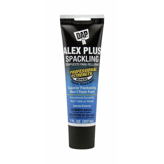 DAP Alex Plus Spackling Paste - Durable Interior Spackle - 1 Bottle, 7 Oz, White