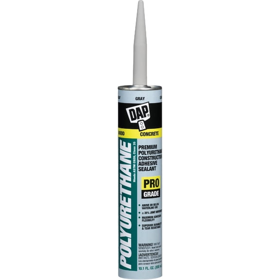 DAP Polyurethane Construction Sealant 18814 - Gray - 10.1 oz Exterior Wood Surfaces, UV-Resistant Formula