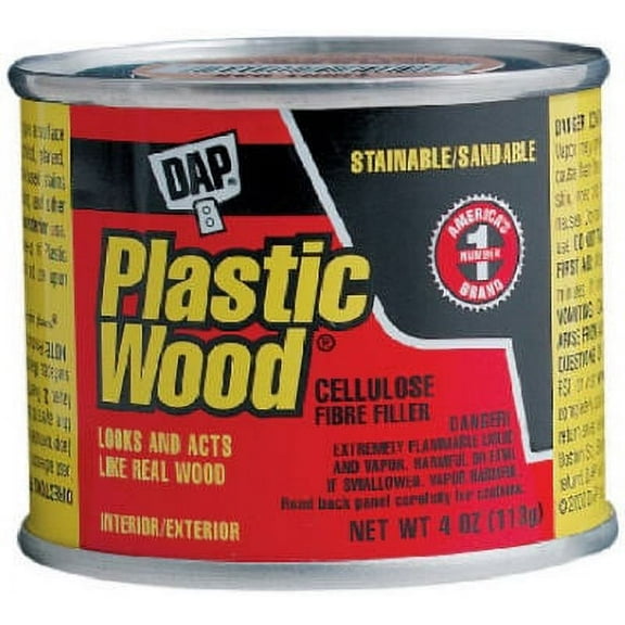 DAP Plastic Wood Filler - Solvent Wood Filler, Brown - 4 oz